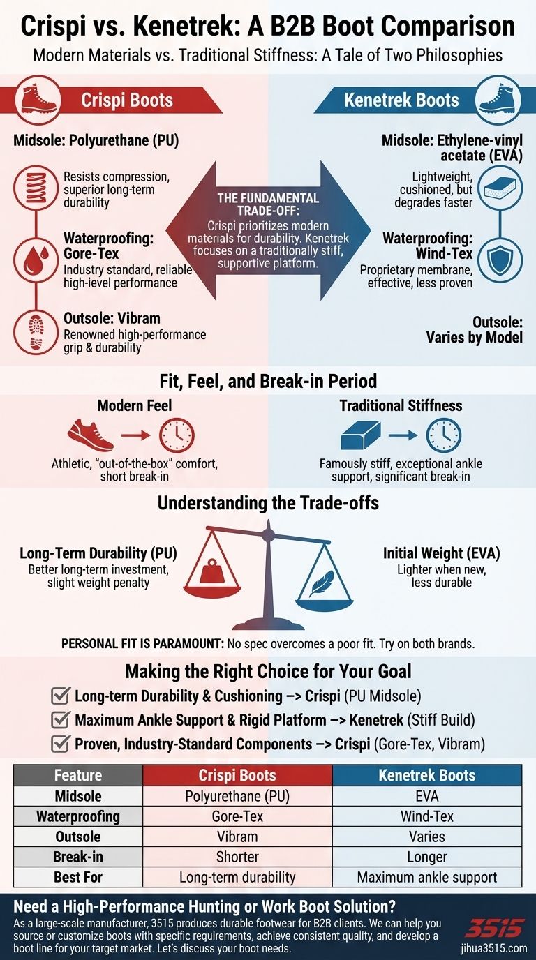 ¿Cómo se comparan las botas Crispi con las botas Kenetrek? Un desglose de materiales y durabilidad Guía Visual