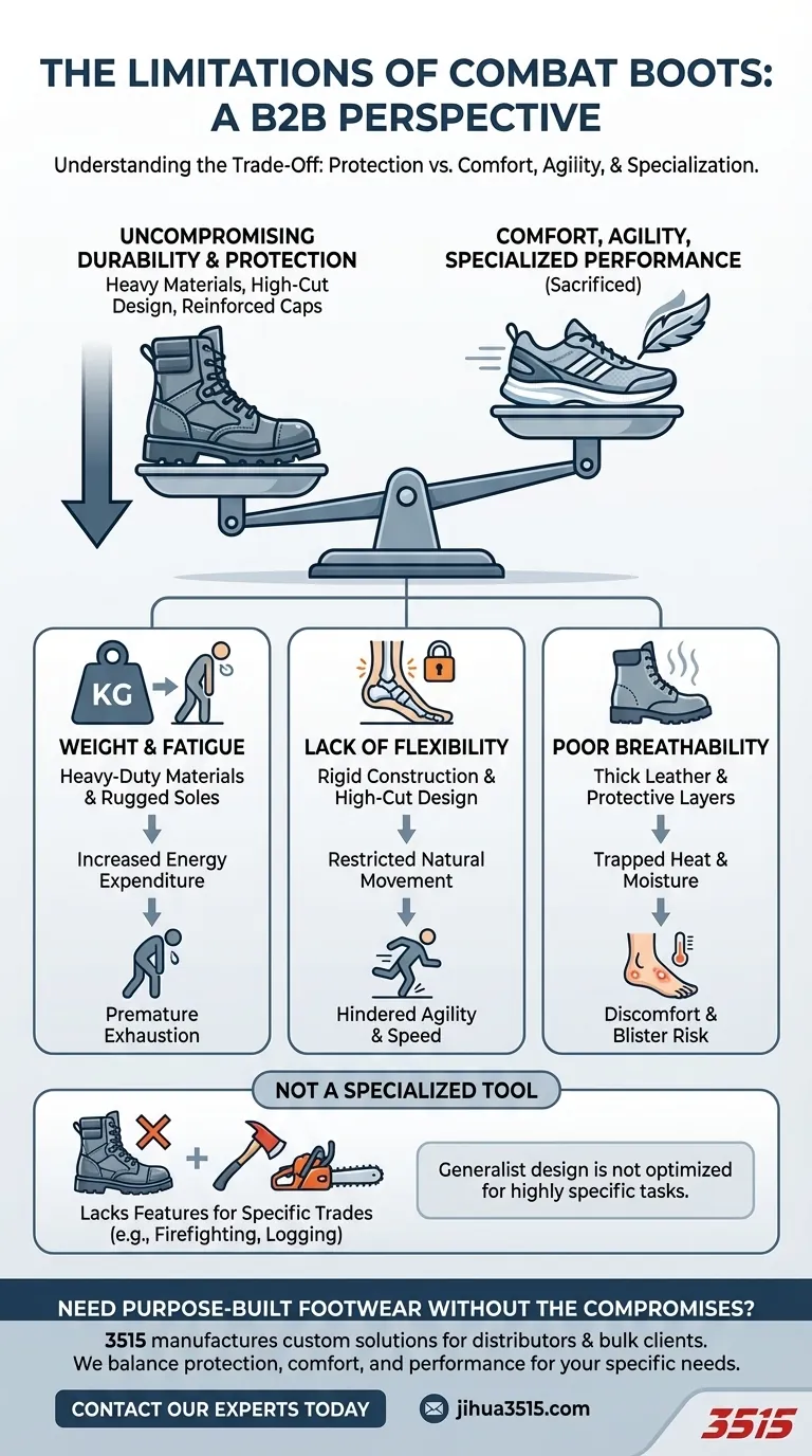 Quali sono i limiti degli scarponi da combattimento? Comprendere i compromessi delle calzature robuste Guida Visiva