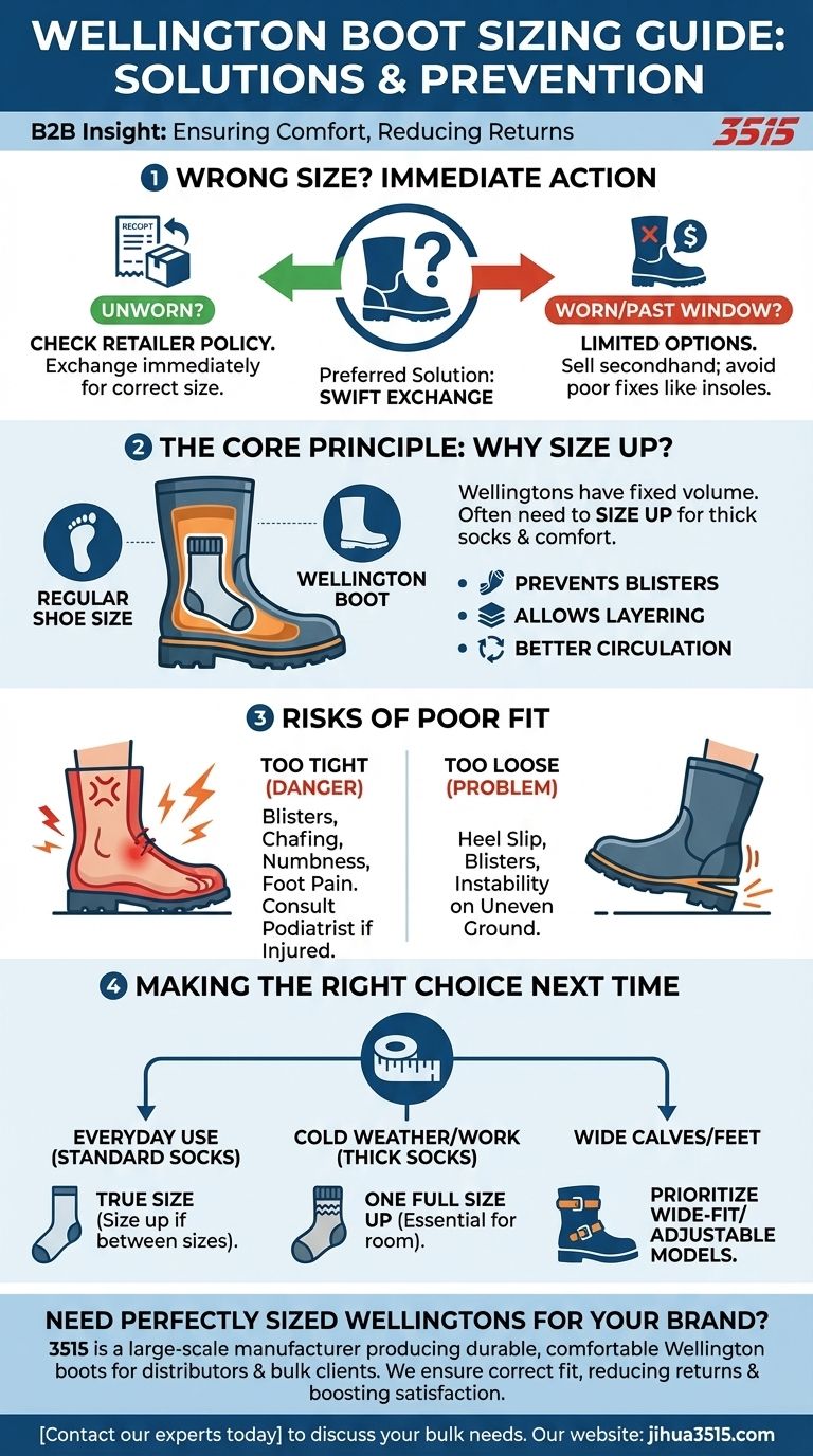 ウェリントンブーツのサイズを間違えた場合はどうすればよいですか？完璧なフィット感を得て、将来の間違いを避ける ビジュアルガイド