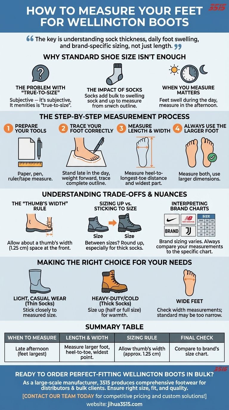 كيف أقيس قدمي لأحذية ويلينغتون؟ احصل على المقاس المثالي للعمل والاستخدام الخارجي دليل مرئي