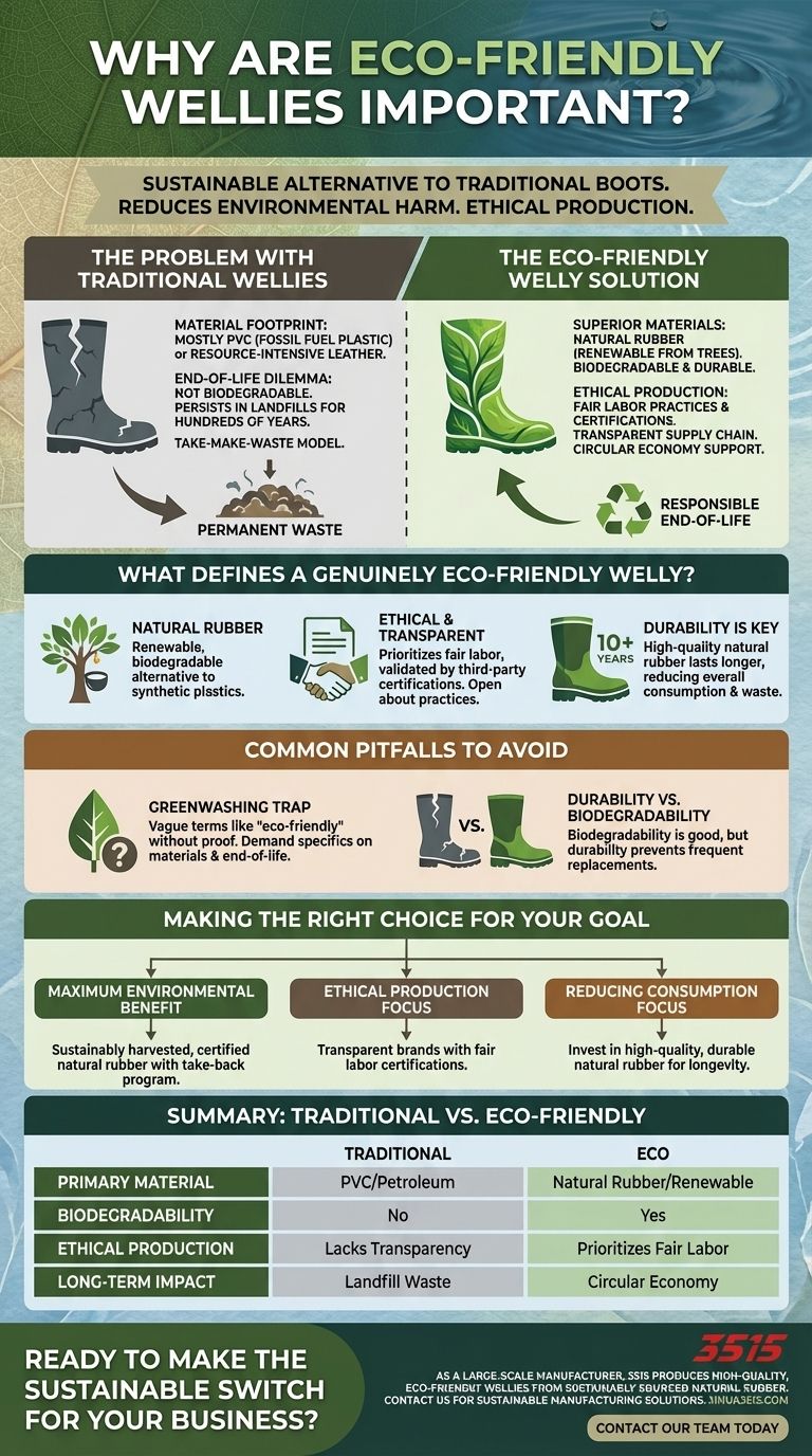 لماذا تعتبر الأحذية المطاطية الصديقة للبيئة مهمة؟ انتقل إلى الأحذية المستدامة لمستقبل أكثر اخضرارًا دليل مرئي