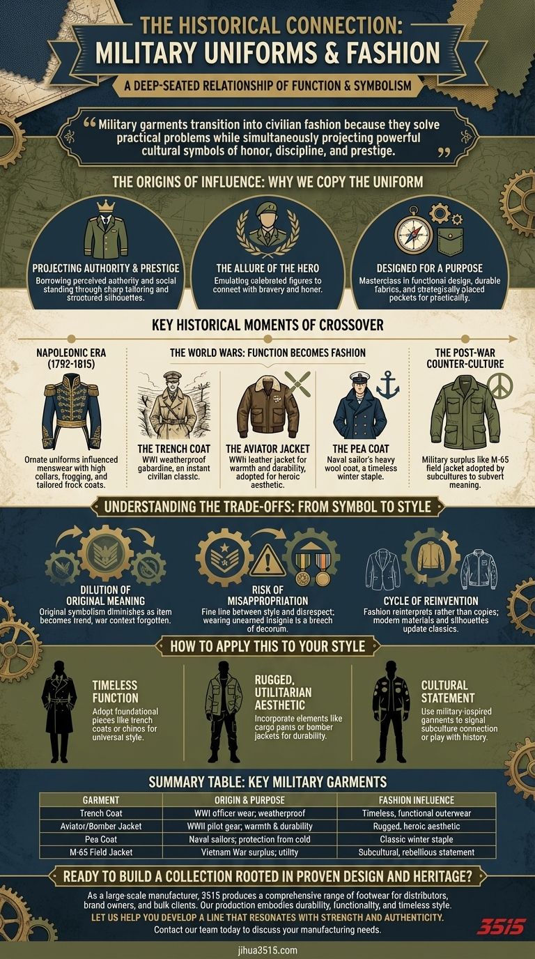 ¿Cuál es la conexión histórica entre los uniformes militares y la moda? Descubra el poder de la función y el simbolismo Guía Visual