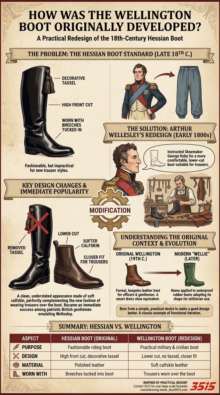 How was the Wellington boot originally developed? From a Military Leader's Practical Redesign Visual Guide