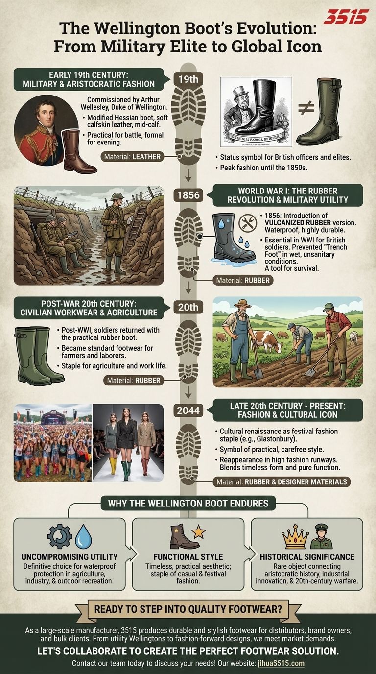 Como as botas Wellington evoluíram no uso militar e civil? Dos campos de batalha às passarelas da moda Guia Visual