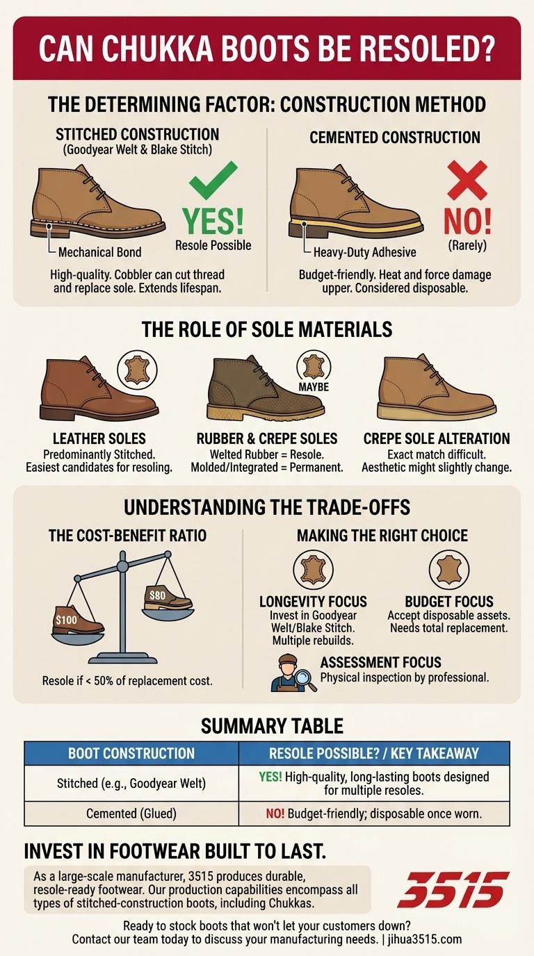 Gli stivali Chukka possono essere risuolati? Comprendere la costruzione che determina la longevità Guida Visiva