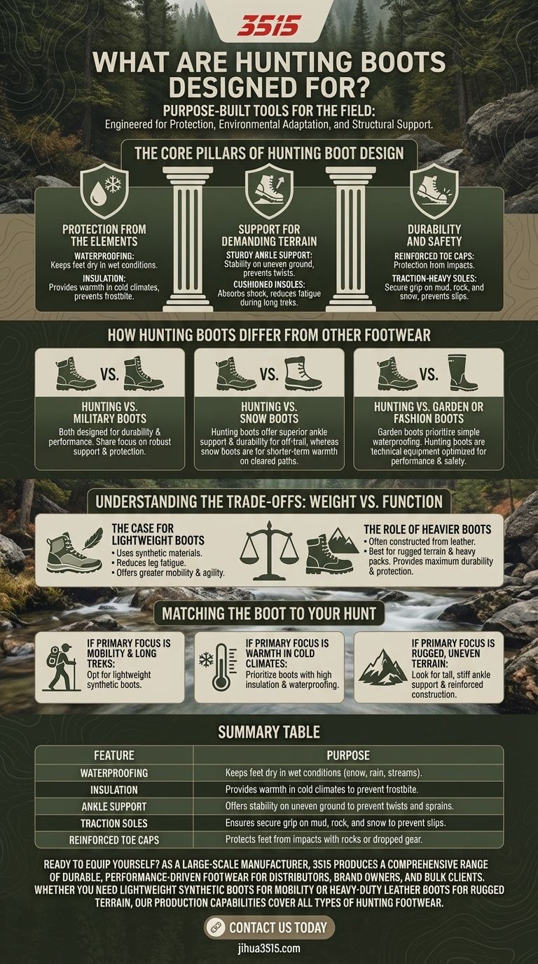 Per cosa sono progettati gli stivali da caccia? Protezione essenziale e supporto per la caccia Guida Visiva