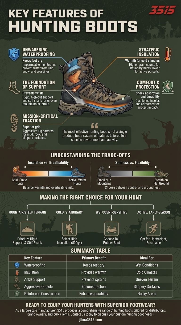 Quelles sont les caractéristiques clés des bottes de chasse ? Maîtrisez votre terrain avec les bonnes chaussures Guide Visuel