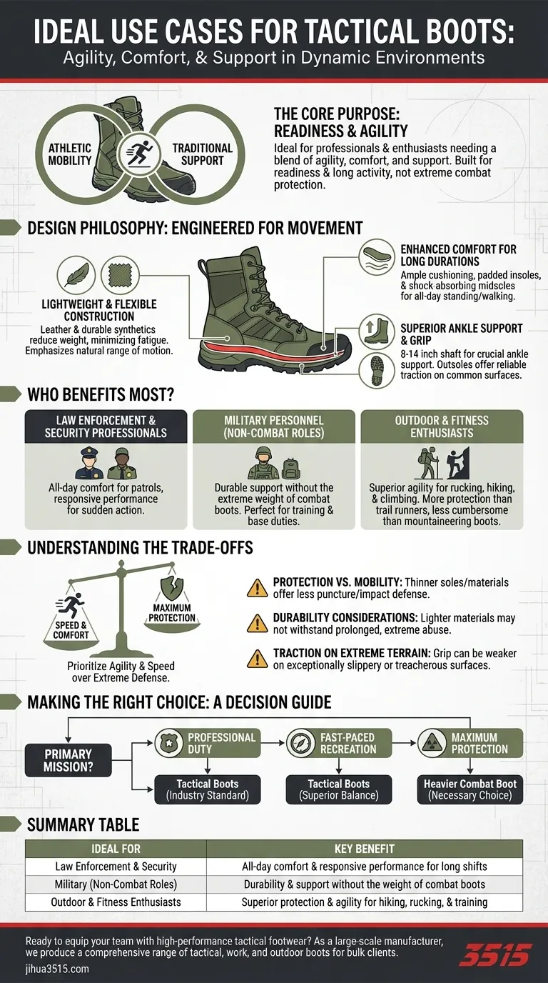 Quels sont les cas d'utilisation idéaux pour les bottes tactiques ? Renforcez vos performances dans les scénarios exigeants Guide Visuel