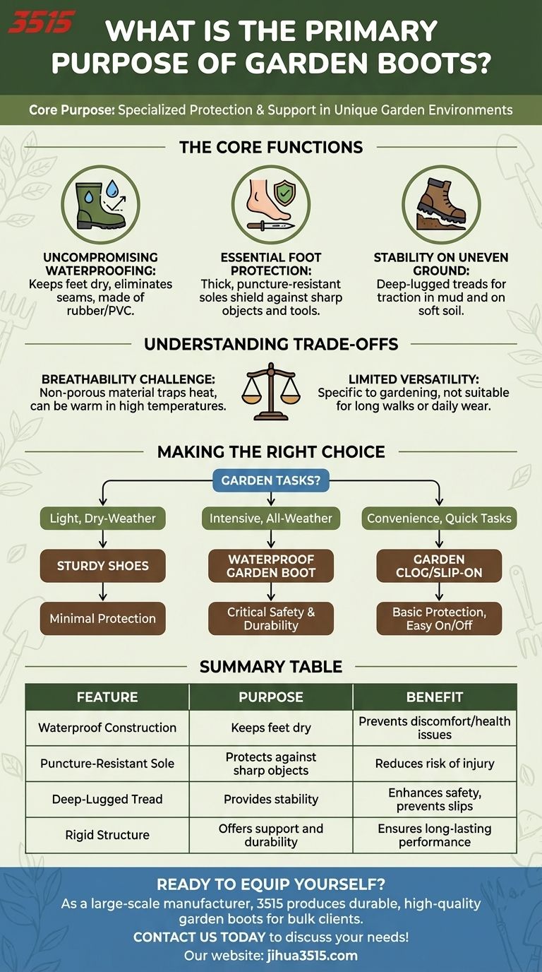 What is the primary purpose of garden boots? Essential Protection for Your Gardening Work Visual Guide