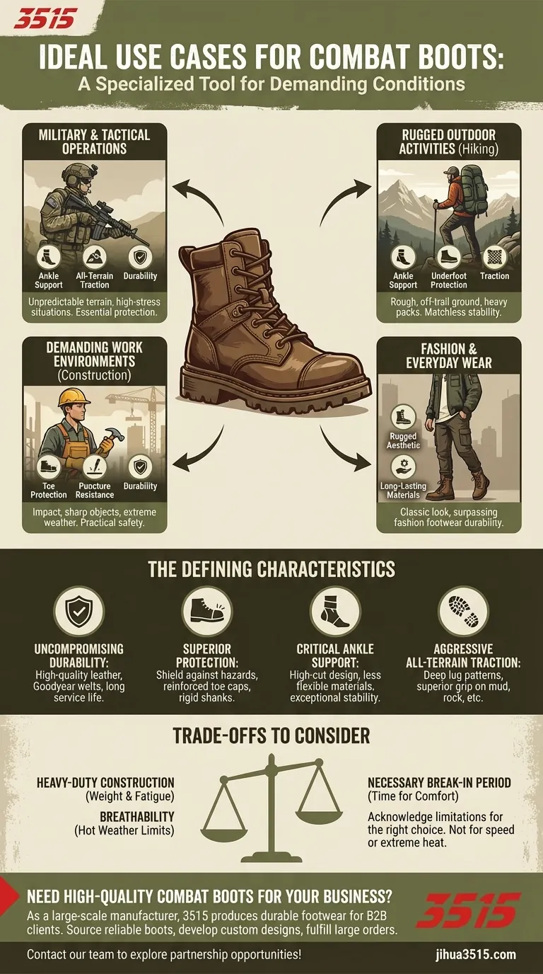 ¿Cuáles son los casos de uso ideales para las botas de combate? Durabilidad y protección para escenarios exigentes Guía Visual