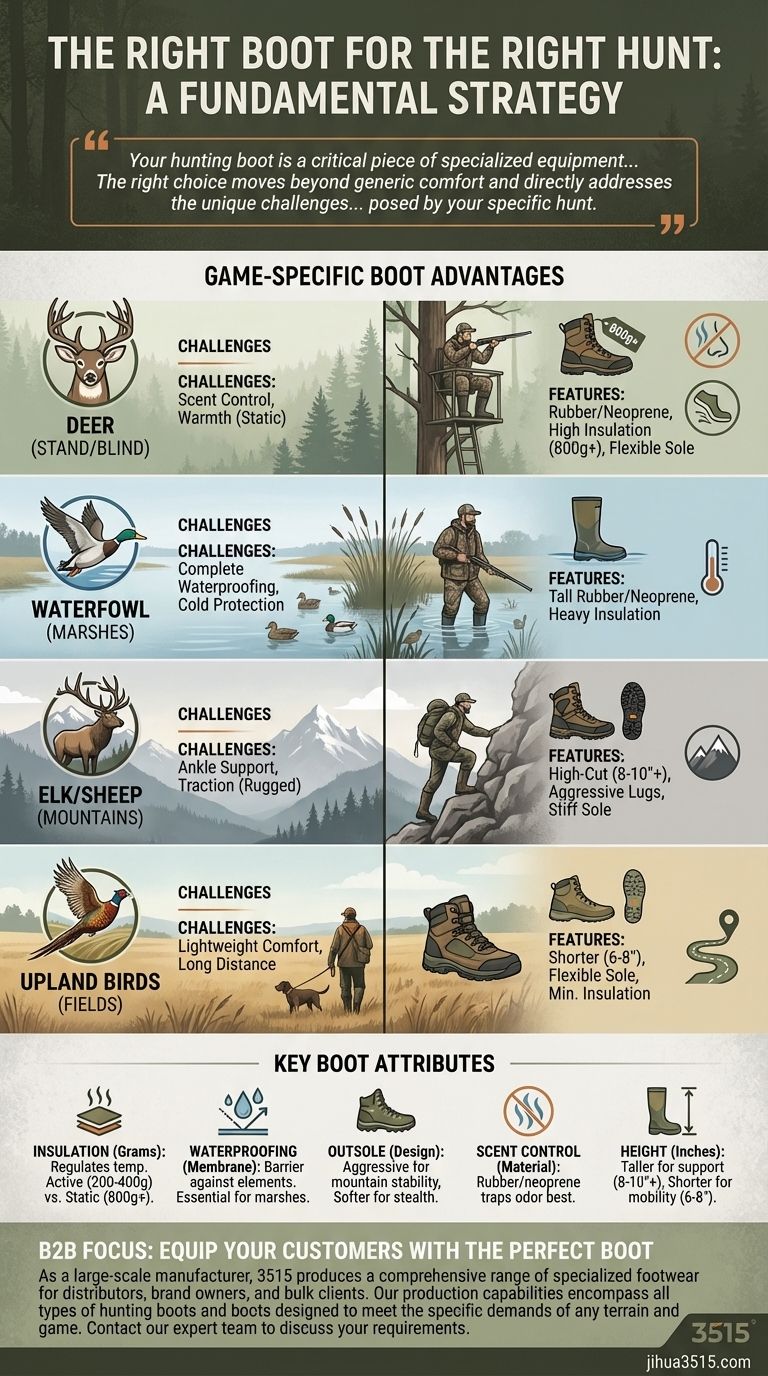 Diferentes tipos de botas de caça oferecem vantagens para animais de caça específicos? Maximize o Sucesso da Sua Caçada Guia Visual