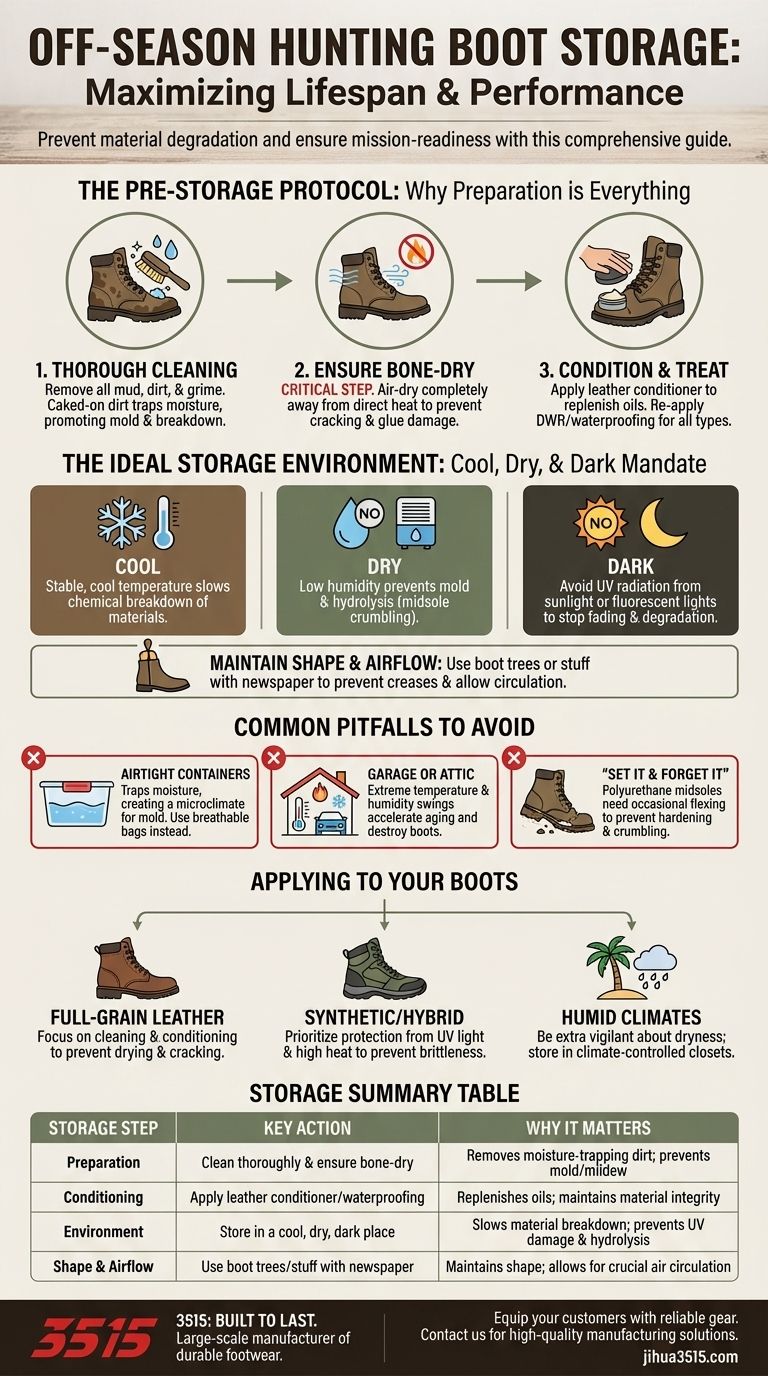 Come devono essere conservati gli scarponi da caccia durante la bassa stagione? Massimizza la durata con la giusta cura Guida Visiva