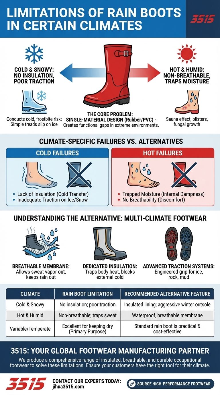 ¿Cuáles son las limitaciones de las botas de lluvia en ciertos climas? Encuentra el calzado adecuado para tu clima Guía Visual