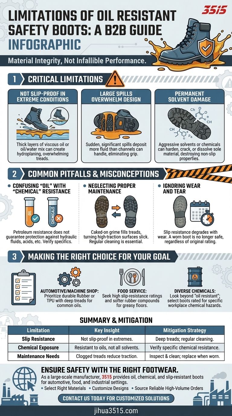 Existe-t-il des limites aux bottes de sécurité résistantes à l'huile ? Risques clés et comment les atténuer Guide Visuel