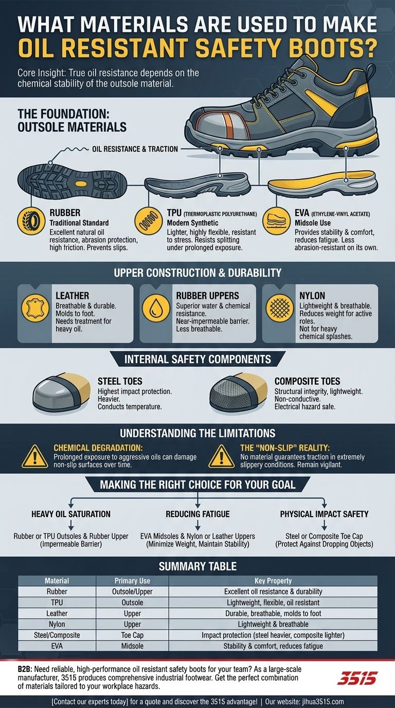 Quels matériaux sont utilisés pour fabriquer des bottes de sécurité résistantes à l'huile ? Le guide ultime pour la sécurité industrielle Guide Visuel