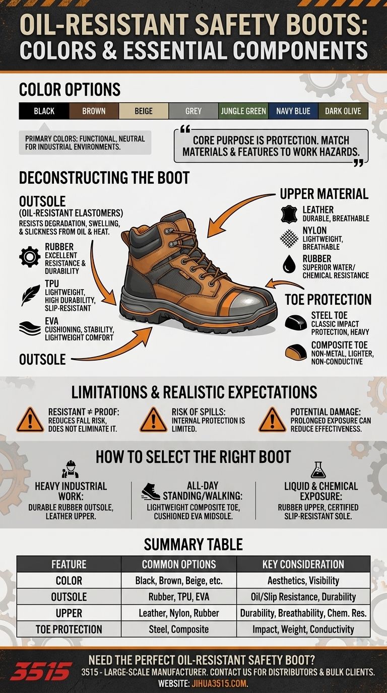 耐油性安全ブーツにはどのような色のオプションがありますか？あなたの仕事環境に適したブーツを見つけましょう ビジュアルガイド
