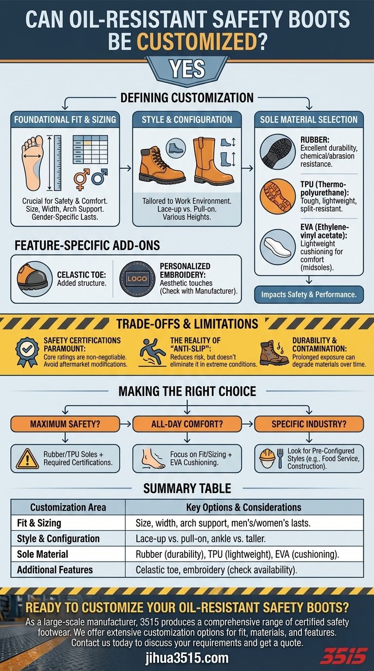 Gli stivali antinfortunistici resistenti all'olio possono essere personalizzati? Ottieni la vestibilità e le caratteristiche perfette per il tuo lavoro Guida Visiva