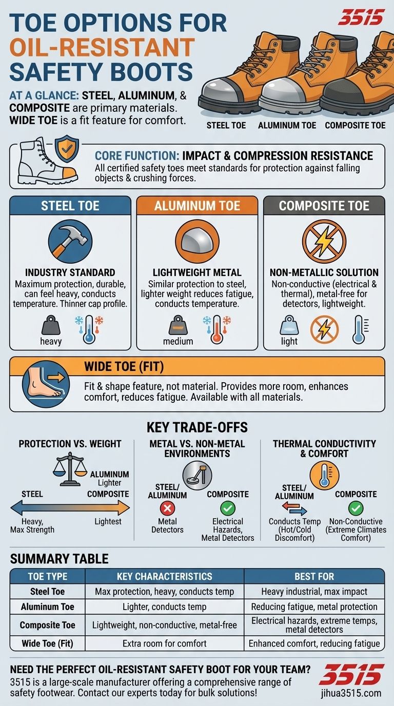 ما هي خيارات مقدمة الحذاء المتوفرة لأحذية السلامة المقاومة للزيت؟ ابحث عن المقاس المناسب لعملك دليل مرئي