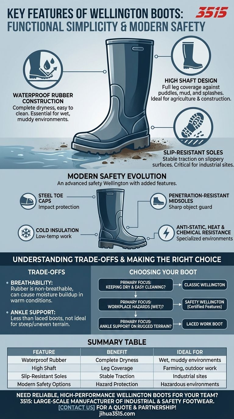 Was sind die Hauptmerkmale von Gummistiefeln? Ultimativer Schutz für nasse und gefährliche Arbeiten Visuelle Anleitung
