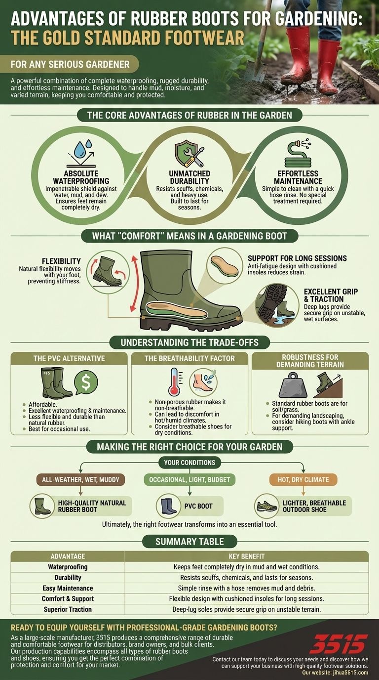 원예용 고무 장화의 장점은 무엇인가요? 타의 추종을 불허하는 방수 및 내구성 시각적 가이드