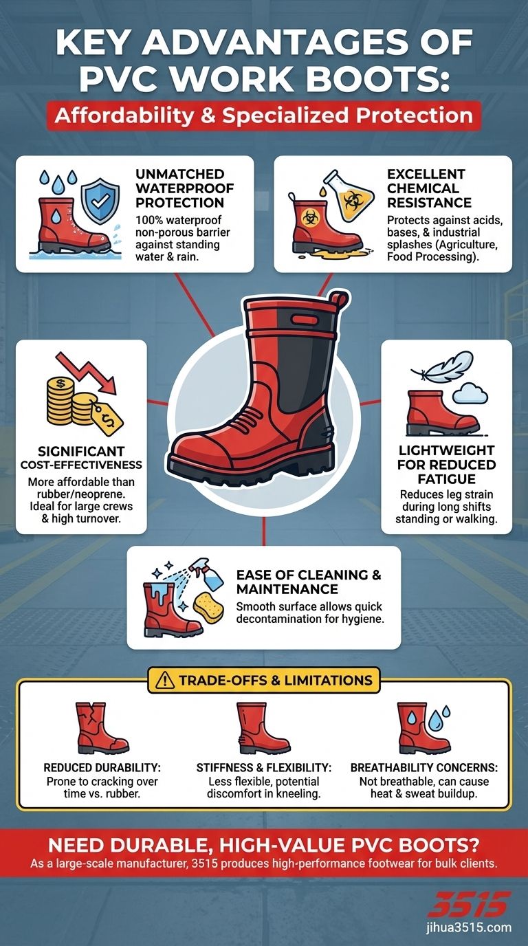 塩ビ製作業靴の主な利点は何ですか？ 濡れた作業や化学薬品を扱う作業に最適な価値 ビジュアルガイド
