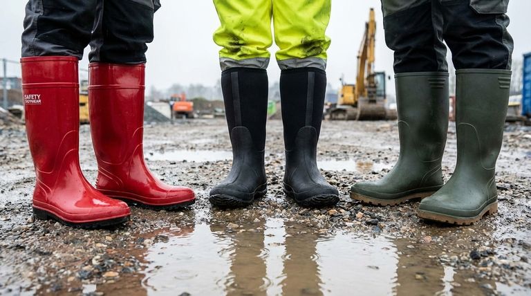 Quels facteurs prendre en compte lors du choix entre des bottes de travail en PVC, en néoprène et en caoutchouc ?