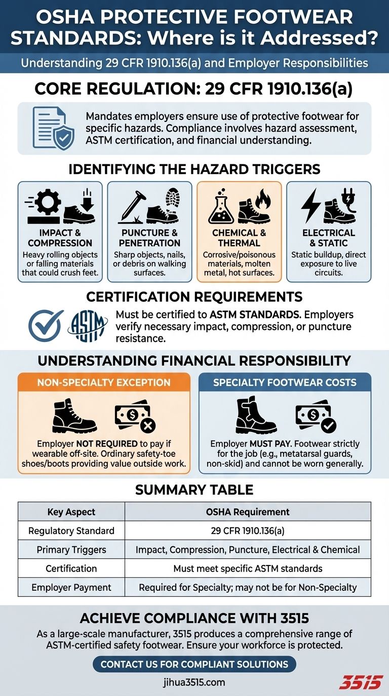 Wo wird schützendes Schuhwerk in den OSHA-Standards behandelt? Verständnis der Einhaltung von 29 CFR 1910.136 Visuelle Anleitung