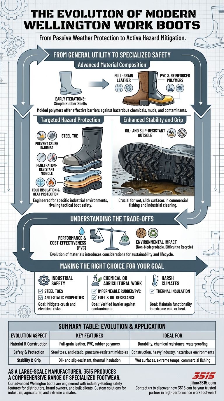 Wie haben sich moderne Wellington-Arbeitsstiefel entwickelt? Von einfachen Gummistiefeln zu Hightech-Schutzausrüstung Visuelle Anleitung