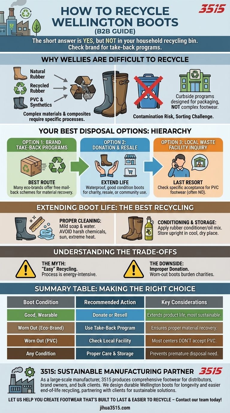 Como reciclar galochas? Um guia para descarte responsável e programas de marca Guia Visual