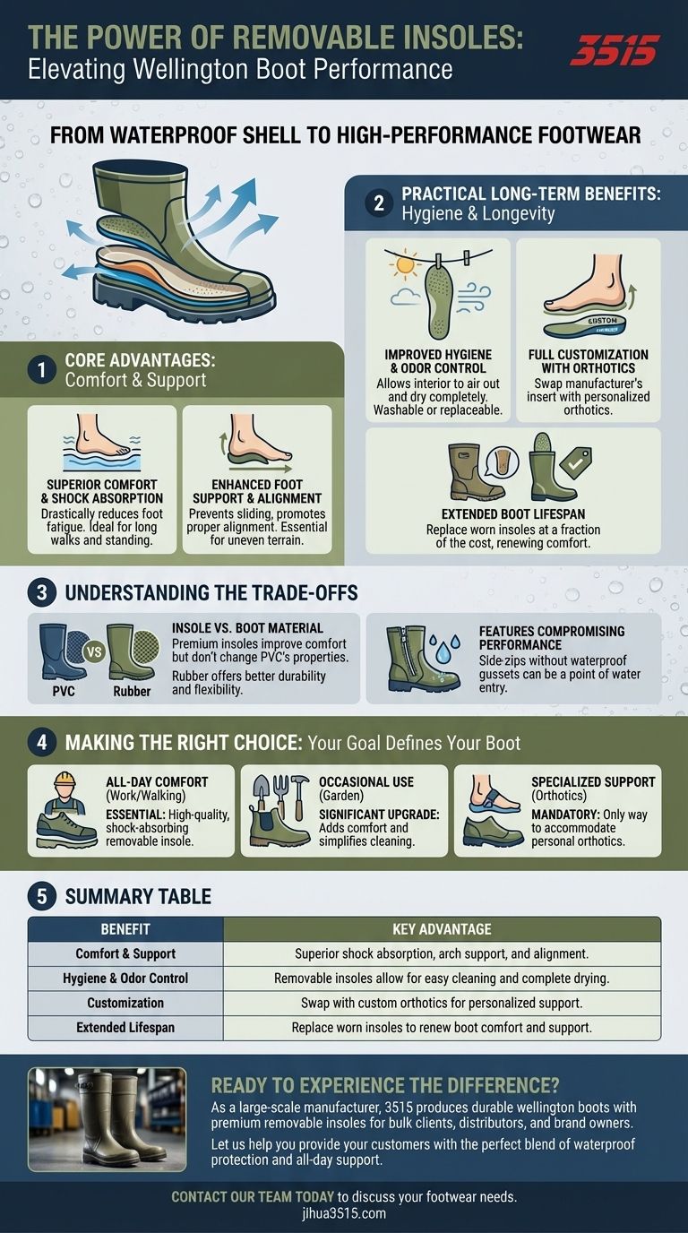 带可拆卸鞋垫的雨靴有什么好处？全天候舒适与支撑 图解指南