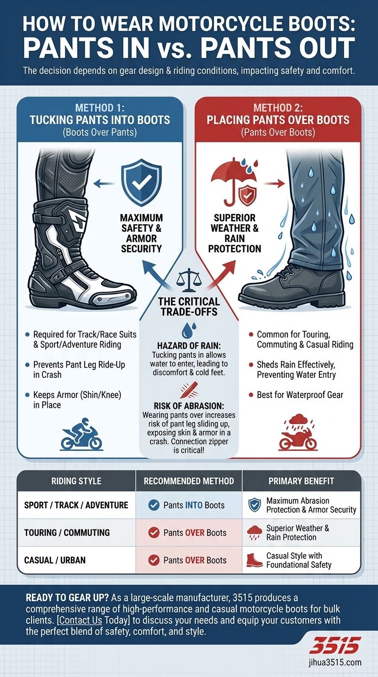 바이크 부츠는 바지와 어떻게 함께 착용해야 할까요? 안전 및 기능 가이드 시각적 가이드