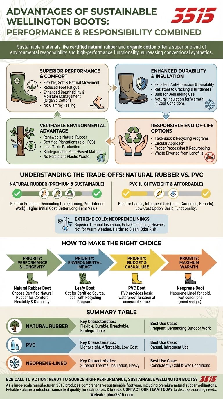 Quais são as vantagens das galochas feitas de materiais sustentáveis? Desempenho Superior e Design Ecológico Guia Visual