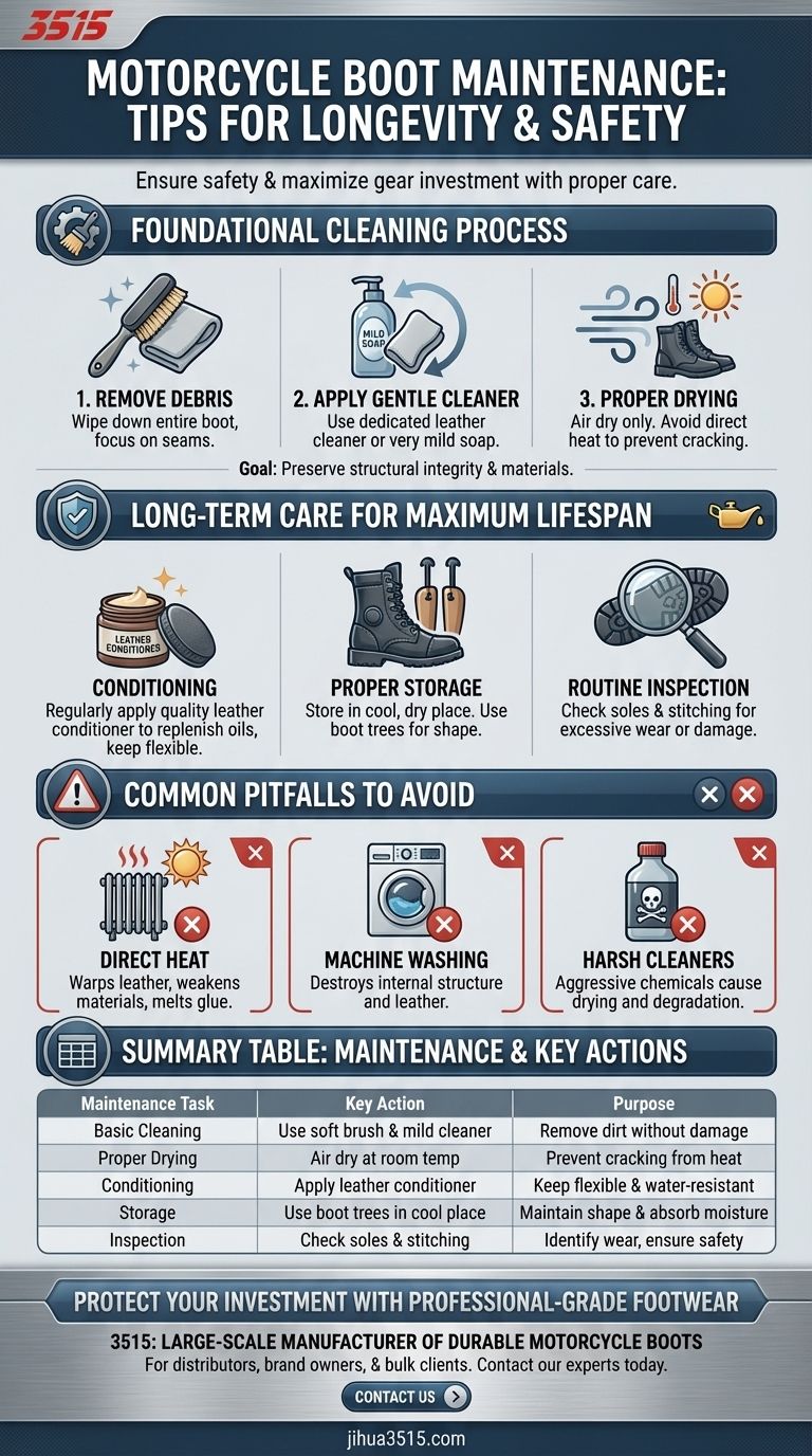如何保养和清洁摩托车靴？延长您的安全装备的使用寿命 图解指南