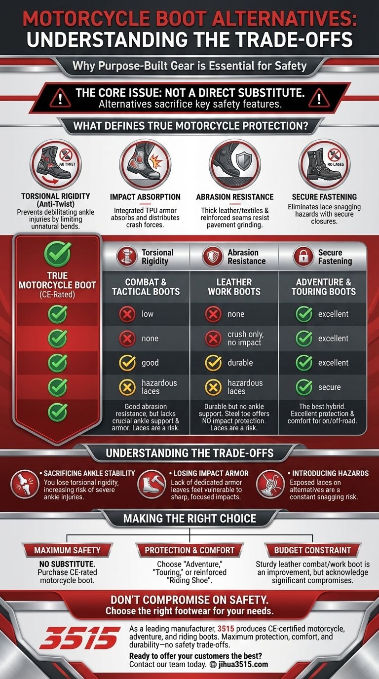 Quelles sont les alternatives aux bottes de moto ? Équilibrer sécurité, confort et budget Guide Visuel