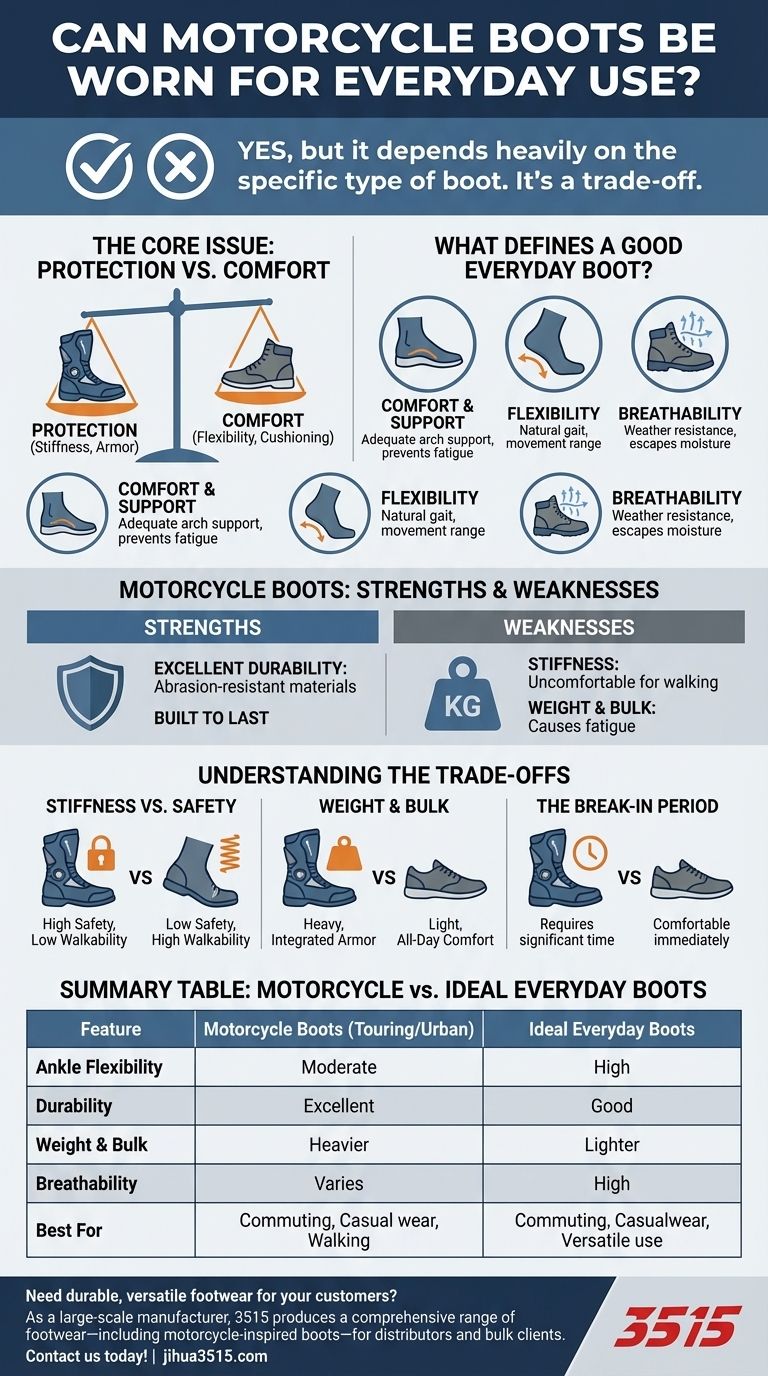 Peut-on porter des bottes de moto au quotidien ? Trouver l'équilibre parfait pour un usage quotidien Guide Visuel