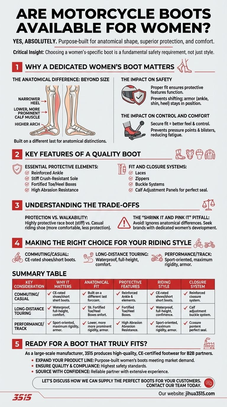 여성용 오토바이 부츠가 있나요? 안전과 스타일을 위한 완벽한 핏을 찾아보세요. 시각적 가이드
