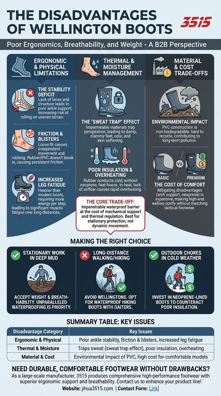 Quels sont les inconvénients des bottes de Wellington ? Principaux inconvénients en matière d'ergonomie et de confort Guide Visuel