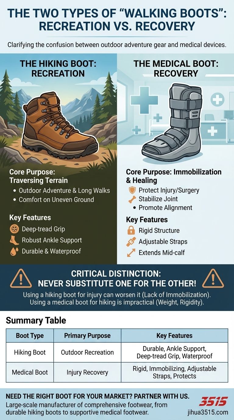 What are walking boots, and what are they designed for? Choose the Right Boot for Your Goal Visual Guide