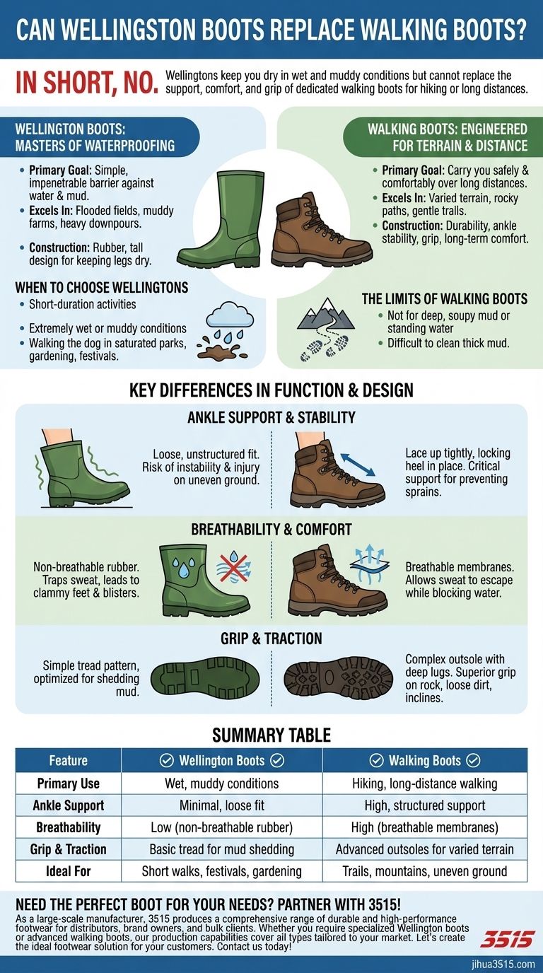 ¿Pueden las botas de agua reemplazar a las botas de montaña? Elige el calzado adecuado para tu aventura al aire libre Guía Visual