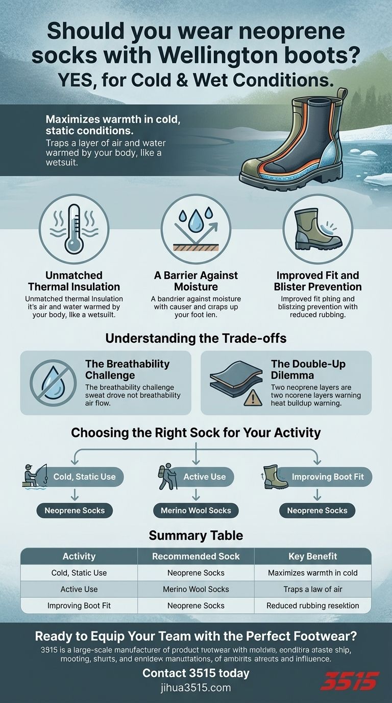 Should you wear neoprene socks with Wellington boots? Maximize Warmth and Comfort ビジュアルガイド