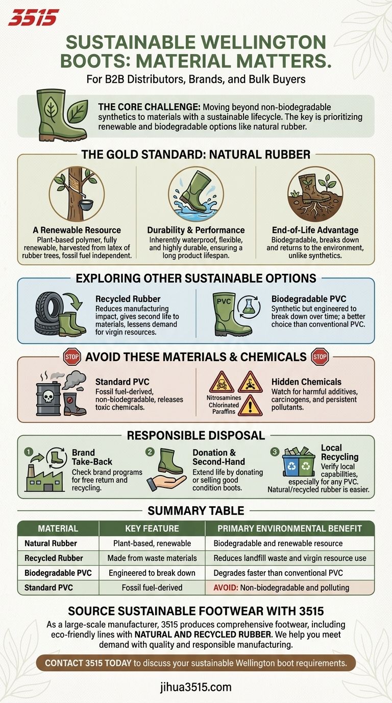 Quel est le matériau alternatif durable pour les bottes de pluie ? Découvrez le caoutchouc naturel, le choix écologique par excellence Guide Visuel