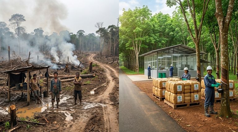 Quels sont les risques du caoutchouc naturel non certifié ? Éviter la déforestation et les violations des droits de l'homme