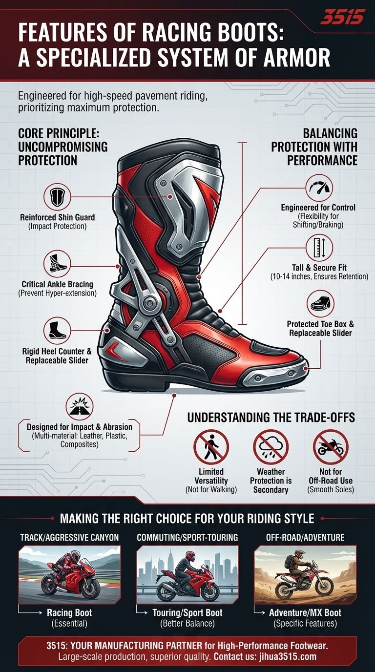 Quais são as características das botas de corrida? Proteção Essencial para Pilotagem em Alta Velocidade Guia Visual