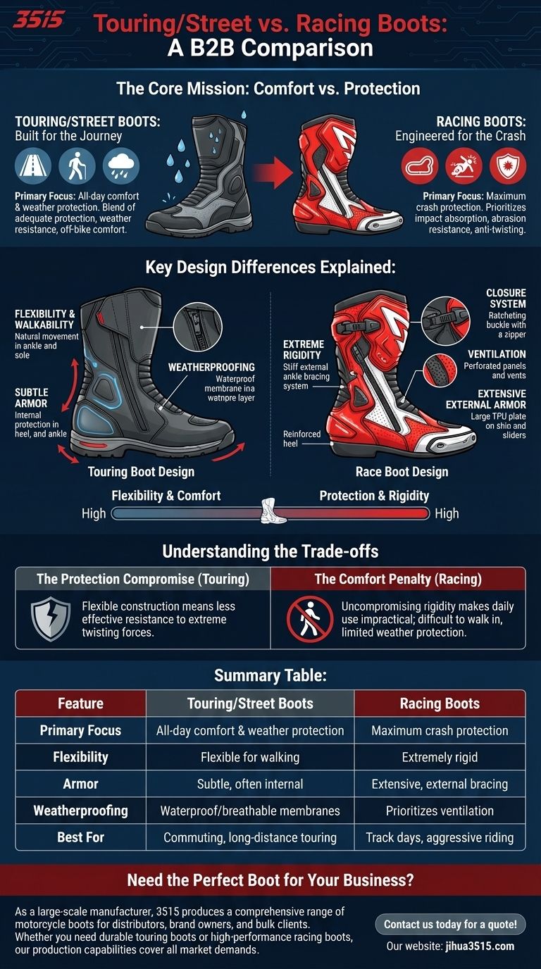 Чем отличаются туристические или уличные ботинки от гоночных? Выберите правильную защиту для вашей поездки Визуальное руководство