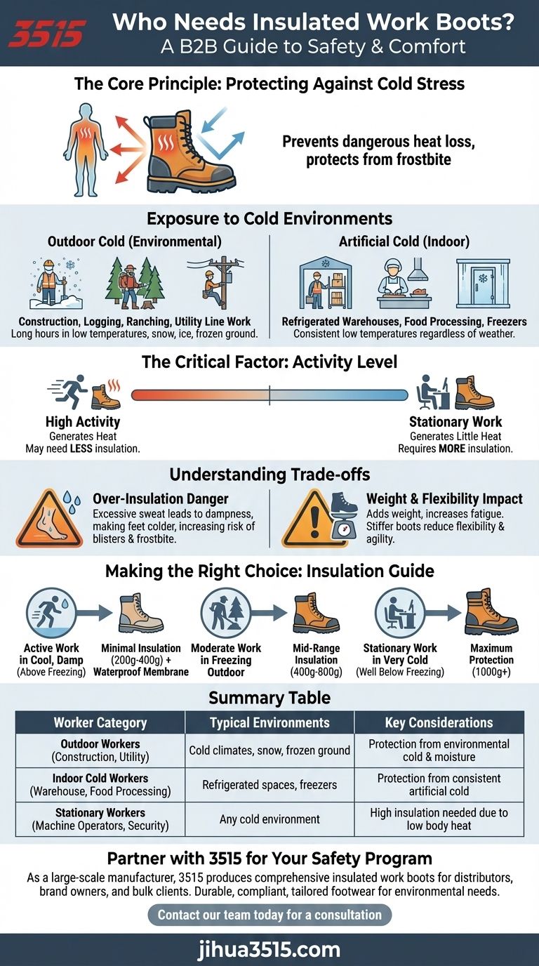 哪些类型的工人可能需要绝缘工作靴？寒冷环境下的必备鞋履 图解指南
