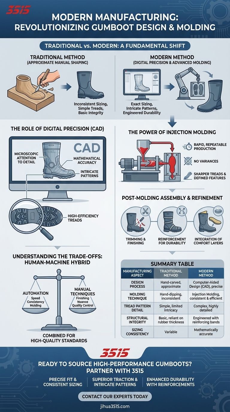 ¿Cómo influye la fabricación moderna en el diseño y moldeo de las botas de agua? Logre un rendimiento y durabilidad superiores Guía Visual