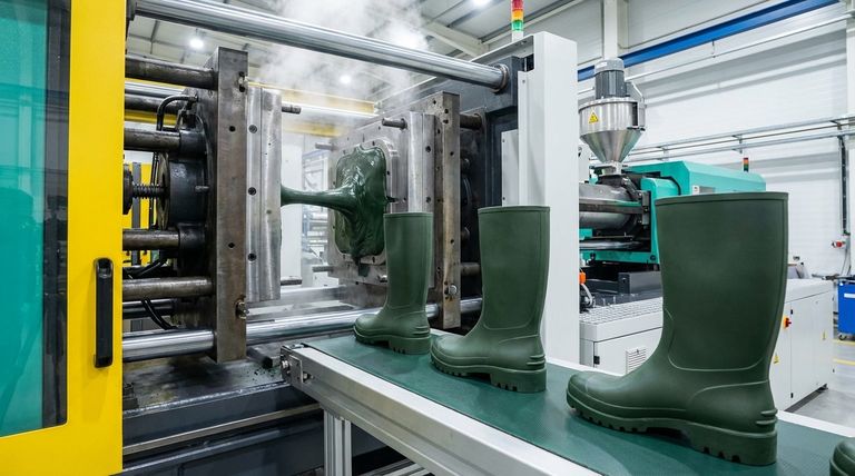 What is the injection mold method and how does it benefit gumboot production?