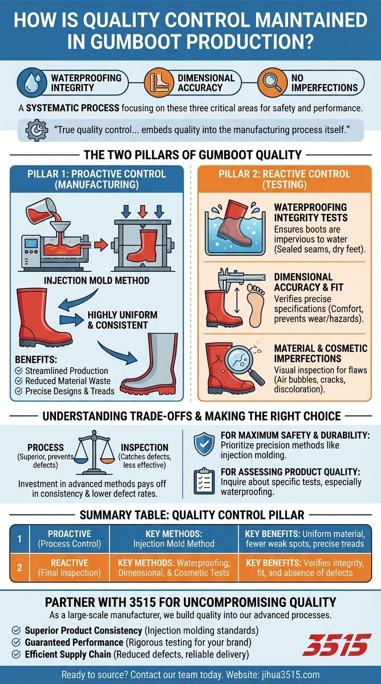 Comment le contrôle qualité est-il maintenu dans la production de bottes en caoutchouc ? Assurer la durabilité et la sécurité Guide Visuel