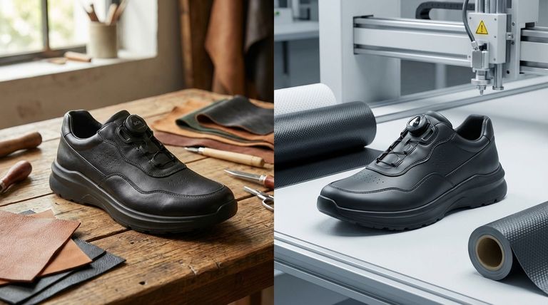 ما هي مزايا وعيوب المواد المصنعة مقابل الجلد؟ دليل لقيمة الأحذية.