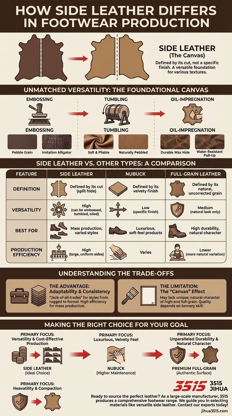 كيف يختلف الجلد الجانبي عن أنواع الجلود الأخرى في إنتاج الأحذية؟ دليل مرئي